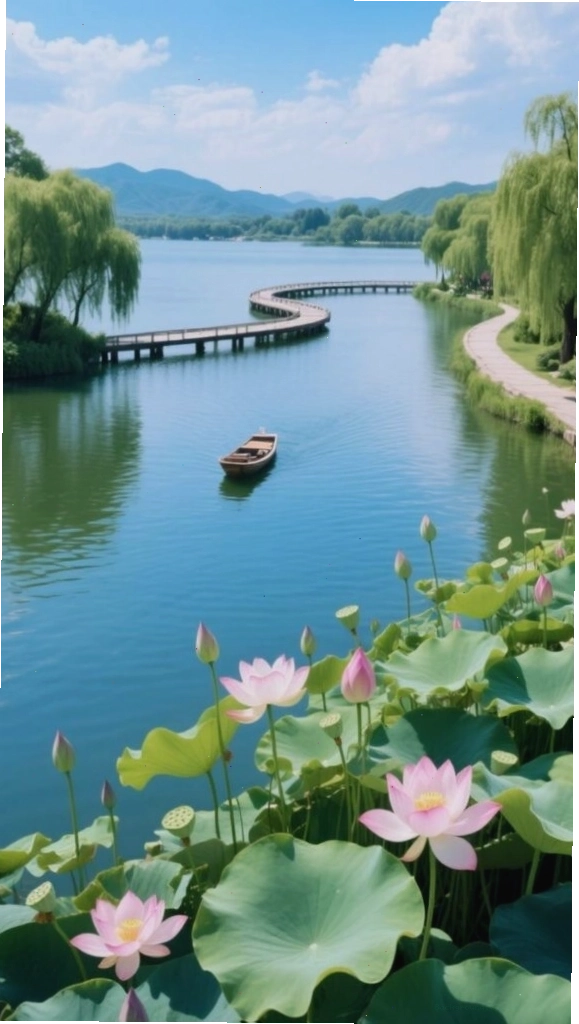 Con đường ven hồ yên bình