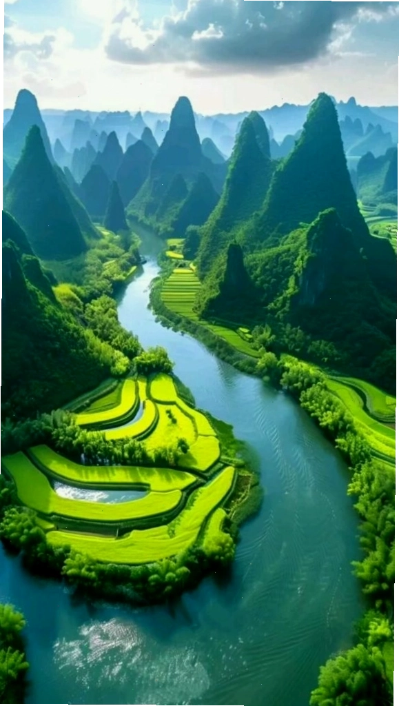 Con sông xanh ngọc quanh núi đá