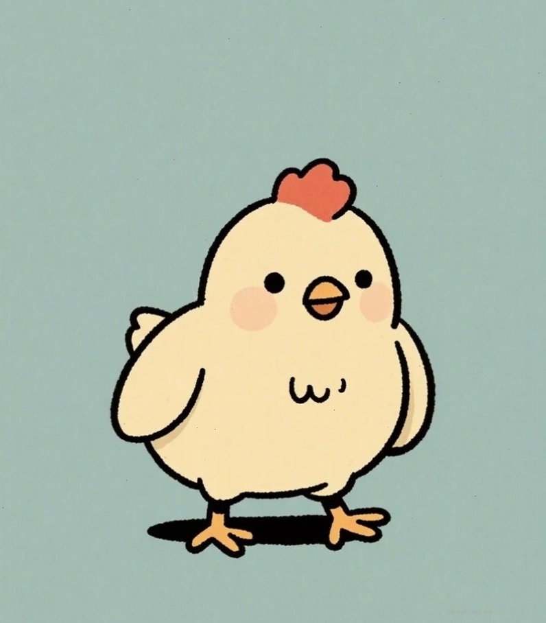 Gà chibi đang ăn