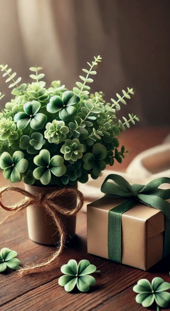 Hình ảnh cỏ 4 lá tượng trưng cho sự phát triển và may mắn
