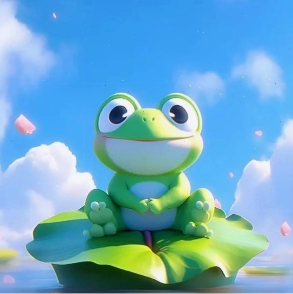 Hình ảnh con ếch cute với đôi má hồng đáng yêu
