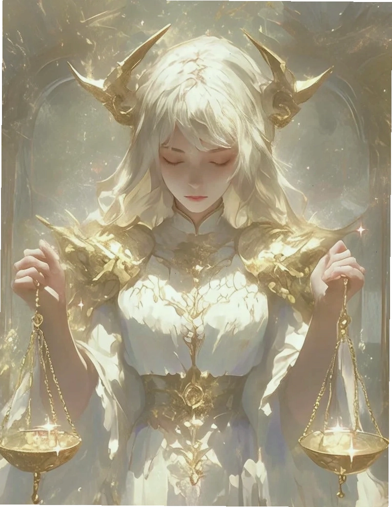 Hình ảnh cung Thiên Bình nữ anime xinh nhất với trang phục lộng lẫy