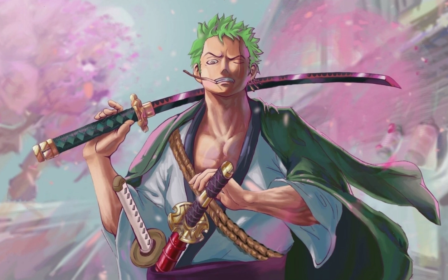 Hình ảnh Zoro đang trong thế tấn công