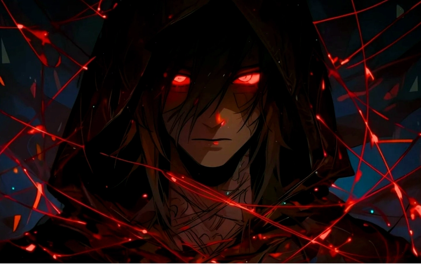 Hình nền anime nam ma mị với đôi mắt bí ẩn