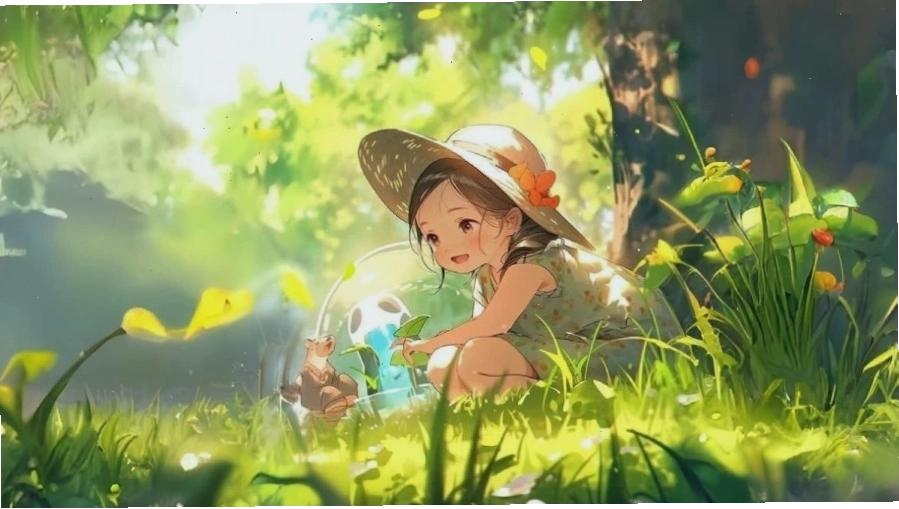 Hình nền anime nữ chibi với trang phục màu pastel