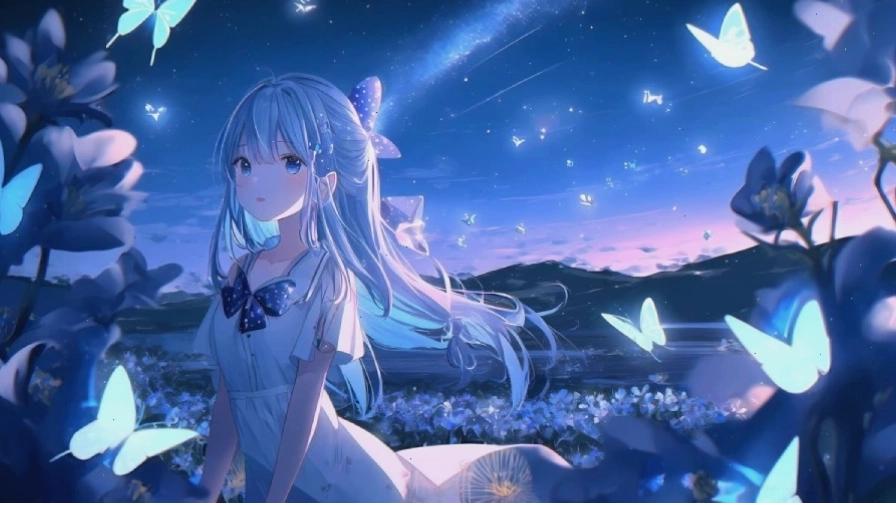 Hình nền anime nữ cute với nhân vật chibi đáng yêu