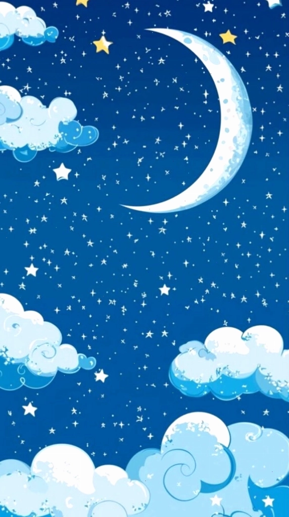 Hình nền bầu trời với những ngôi sao và đám mây lung linh