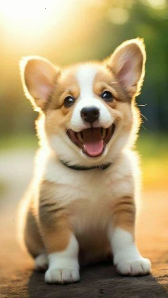 Hình nền chú Corgi đáng yêu đang nhìn