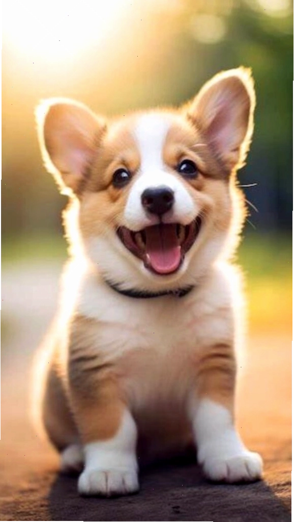 Hình nền chú Corgi dễ thương tinh nghịch cho điện thoại