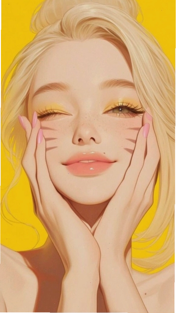Hình nền cô gái tóc vàng cười rạng rỡ