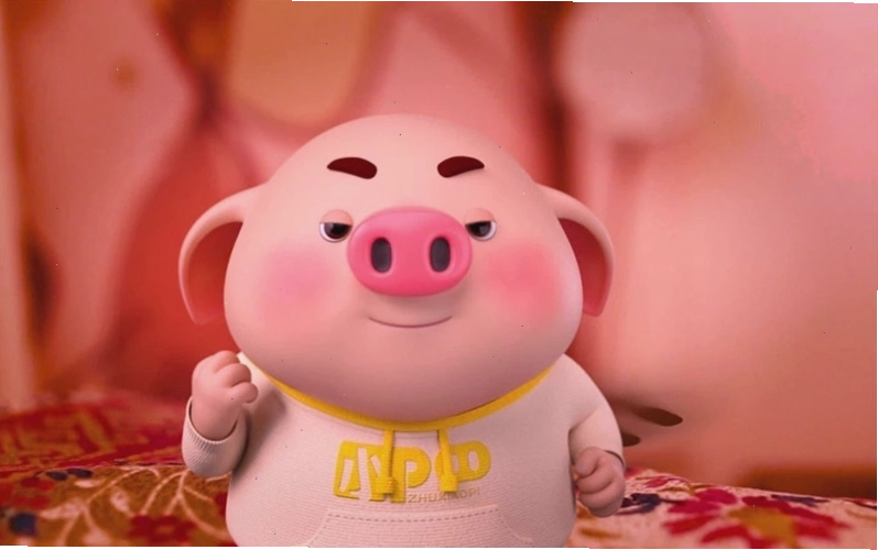 Hình nền con heo cute đang ăn rất ngon miệng