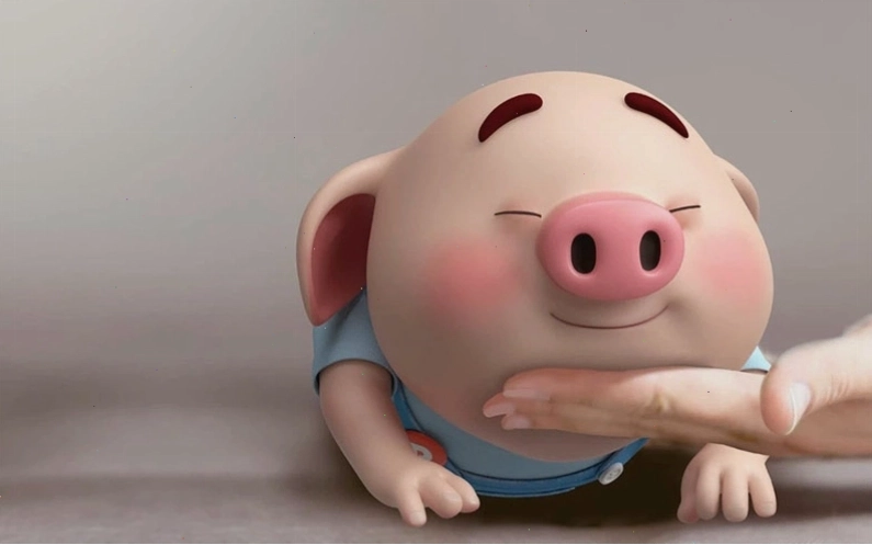 Hình nền con lợn mũm mĩm đang ngủ ngon trên nền màu pastel