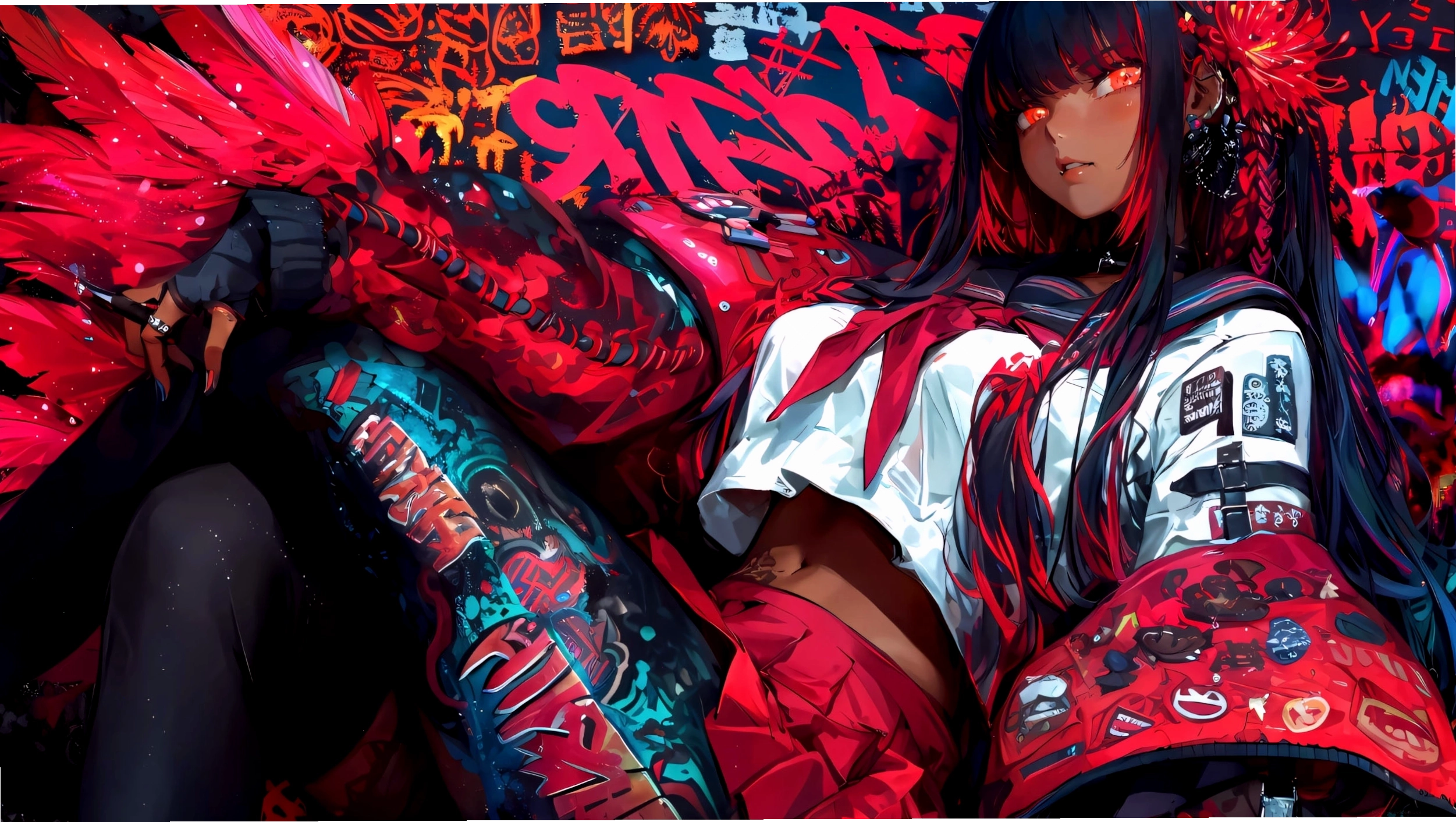 Hình nền điện thoại anime với nhân vật nữ tóc xanh lá đang mỉm cười