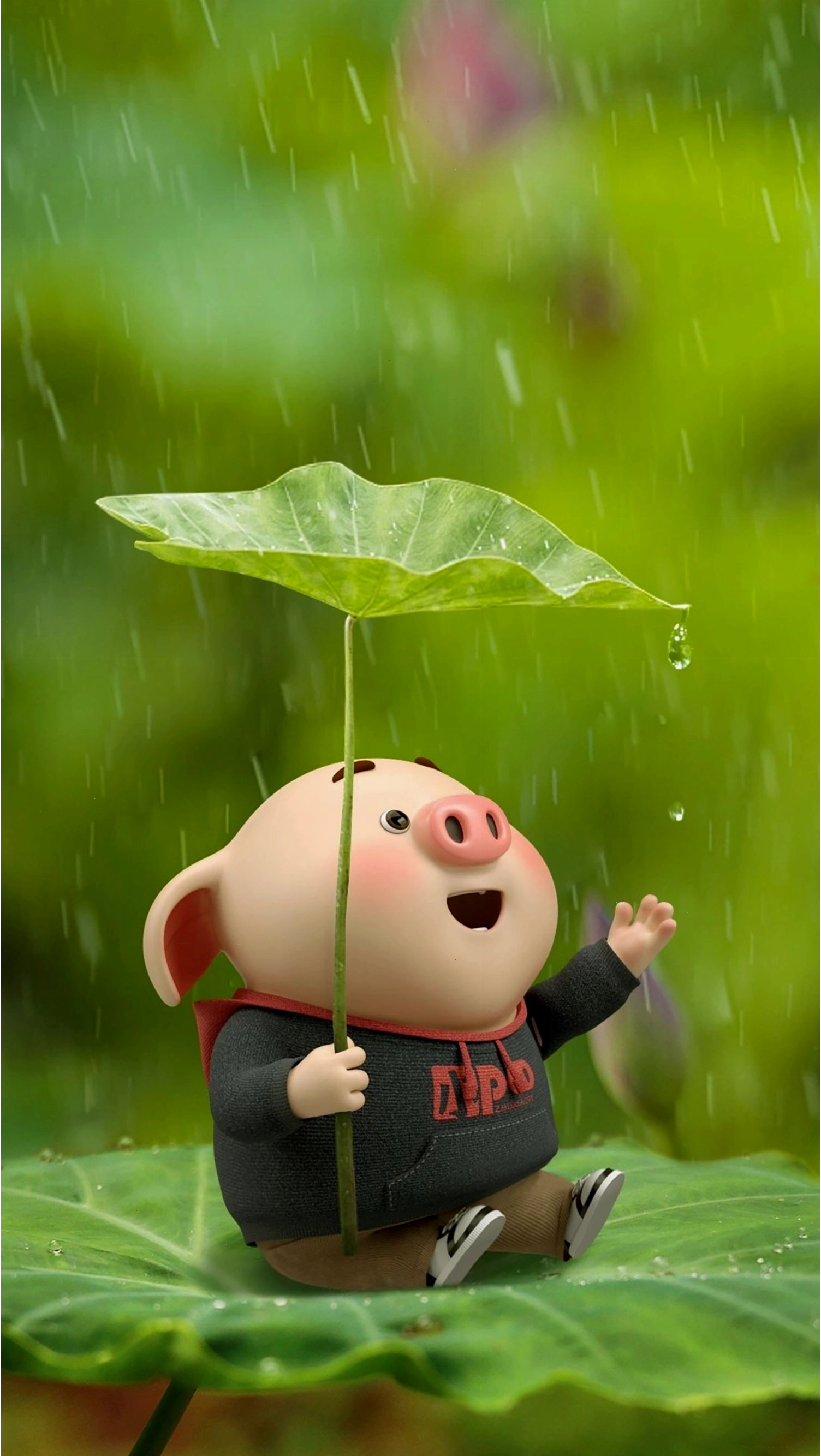 Hình nền điện thoại với họa tiết lá cây và hoa nhỏ xinh