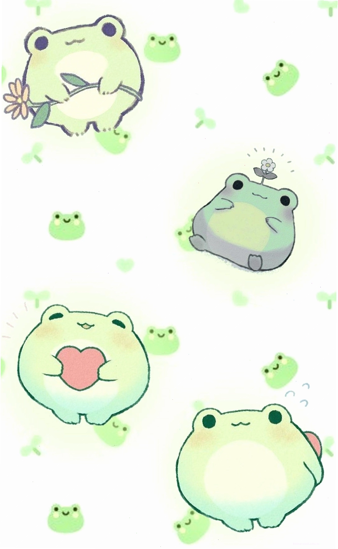 Hình nền ếch cute phong cách Kawaii