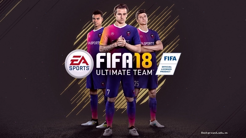 Hình nền FIFA Online 4 đơn giản với logo game và hiệu ứng đồ họa