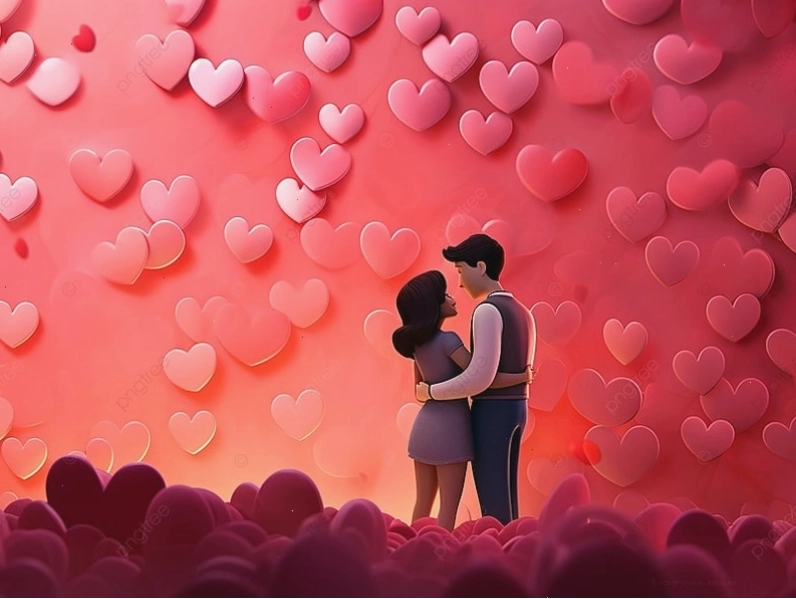 Hình nền hai trái tim lồng vào nhau