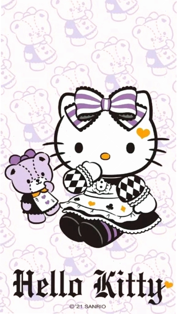 Hình nền Hello Kitty màu hồng phong cách Y2K Halloween
