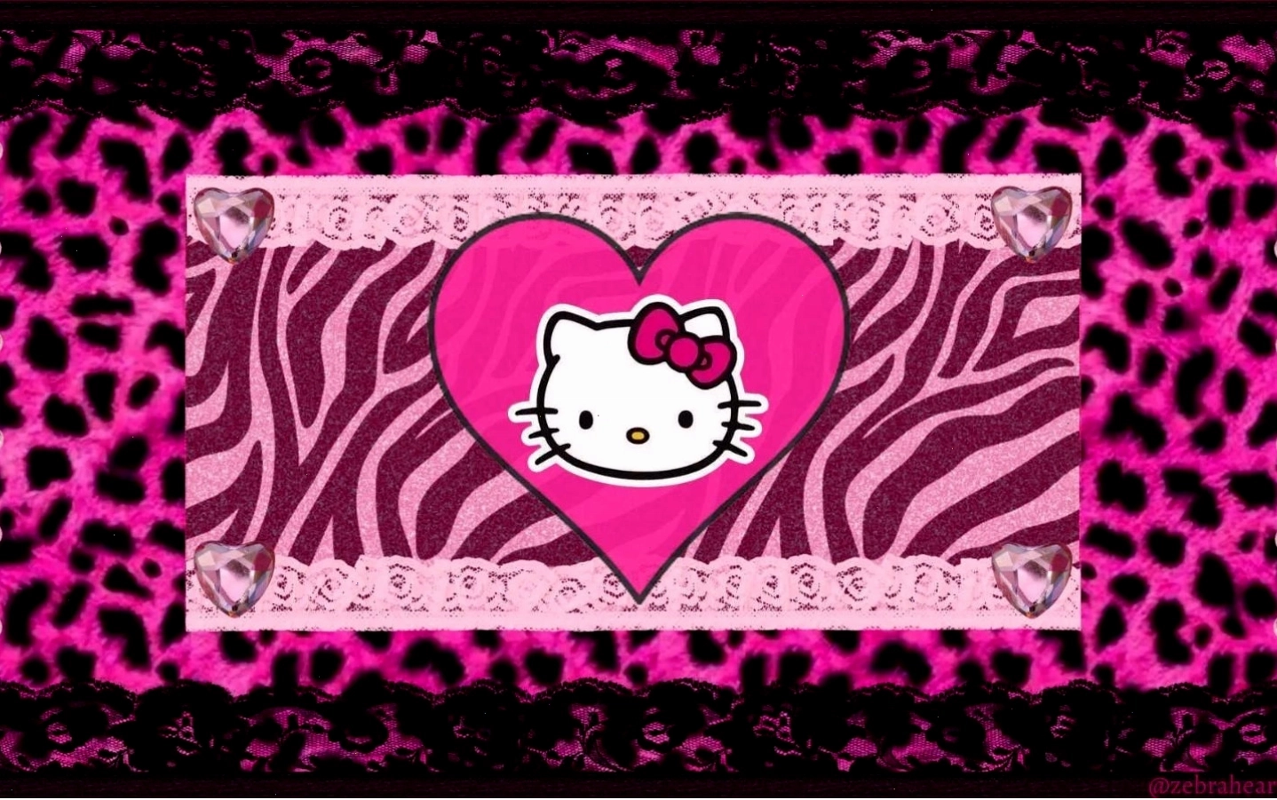 Hình nền Hello Kitty y2k với nhiều chi tiết trang trí độc đáo trên điện thoại