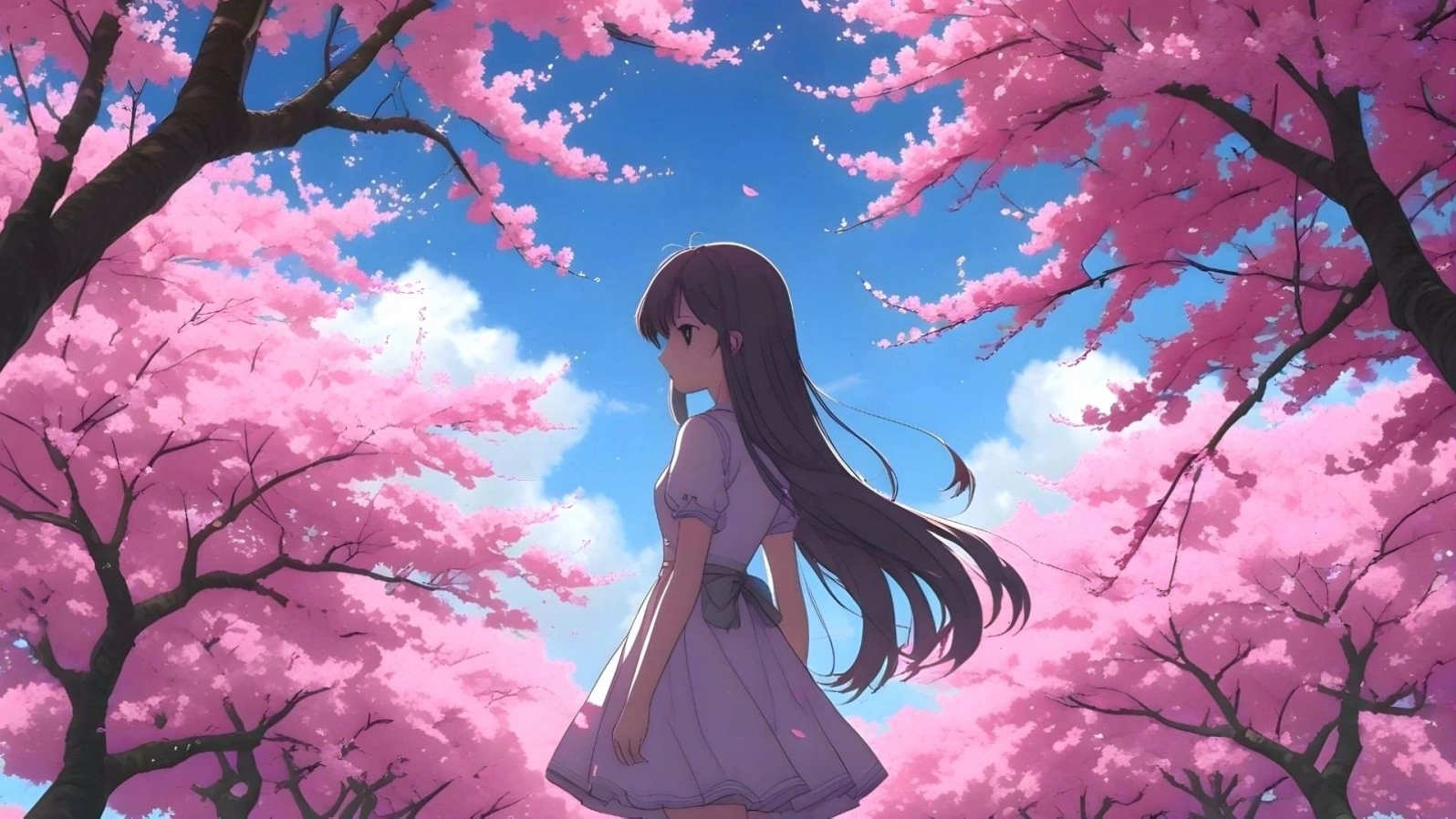 Hình nền hoa đào anime mang nét hoài cổ