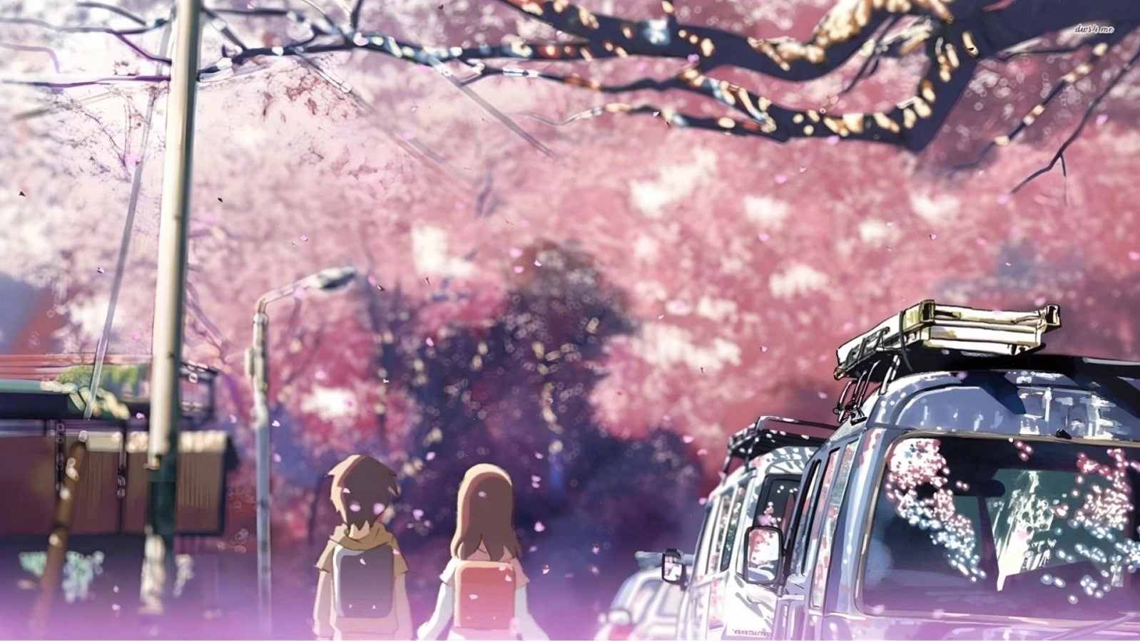 Hình nền hoa đào anime phong cách điện ảnh