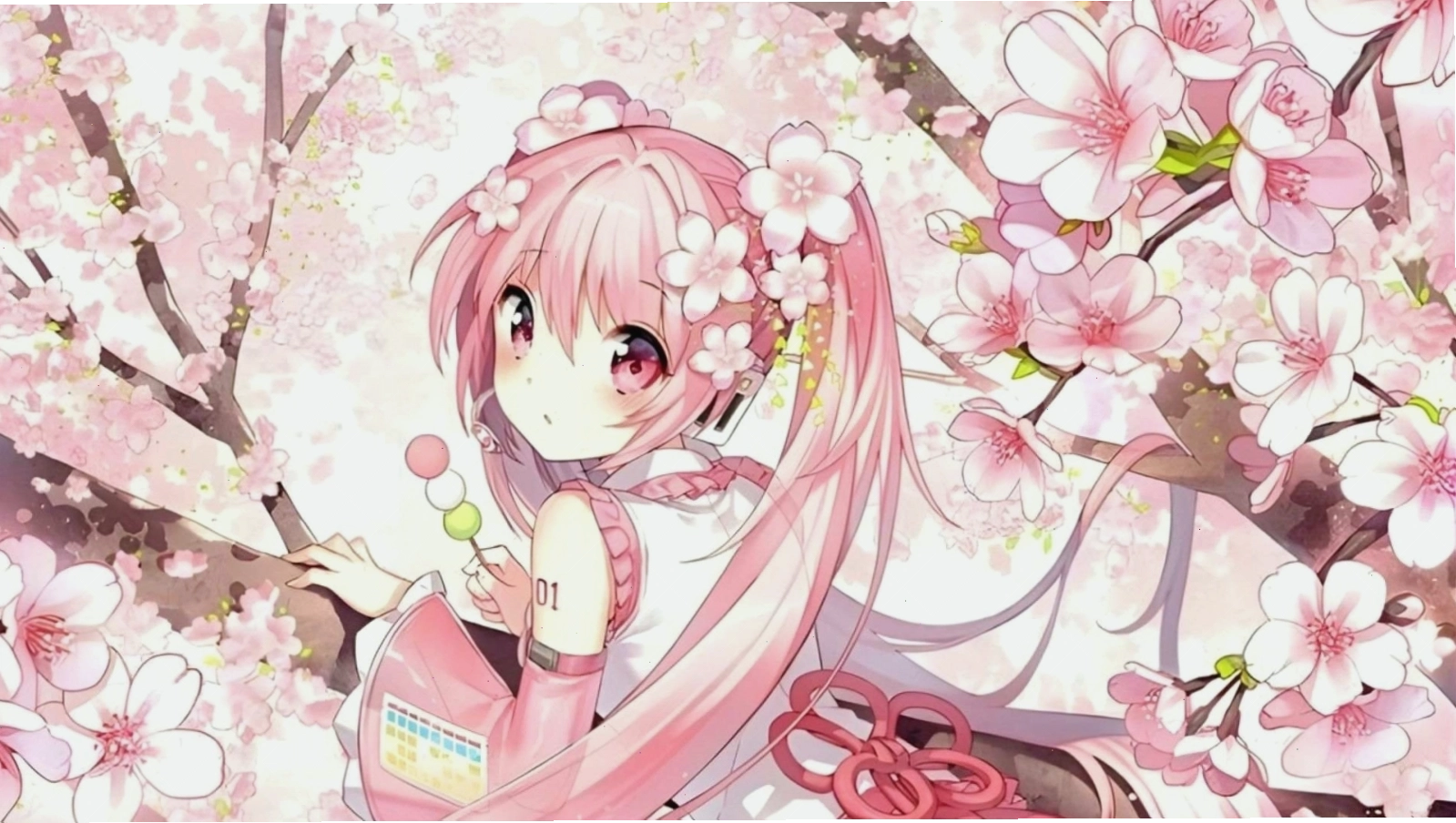 Hình nền hoa đào anime với phong cách Nhật Bản