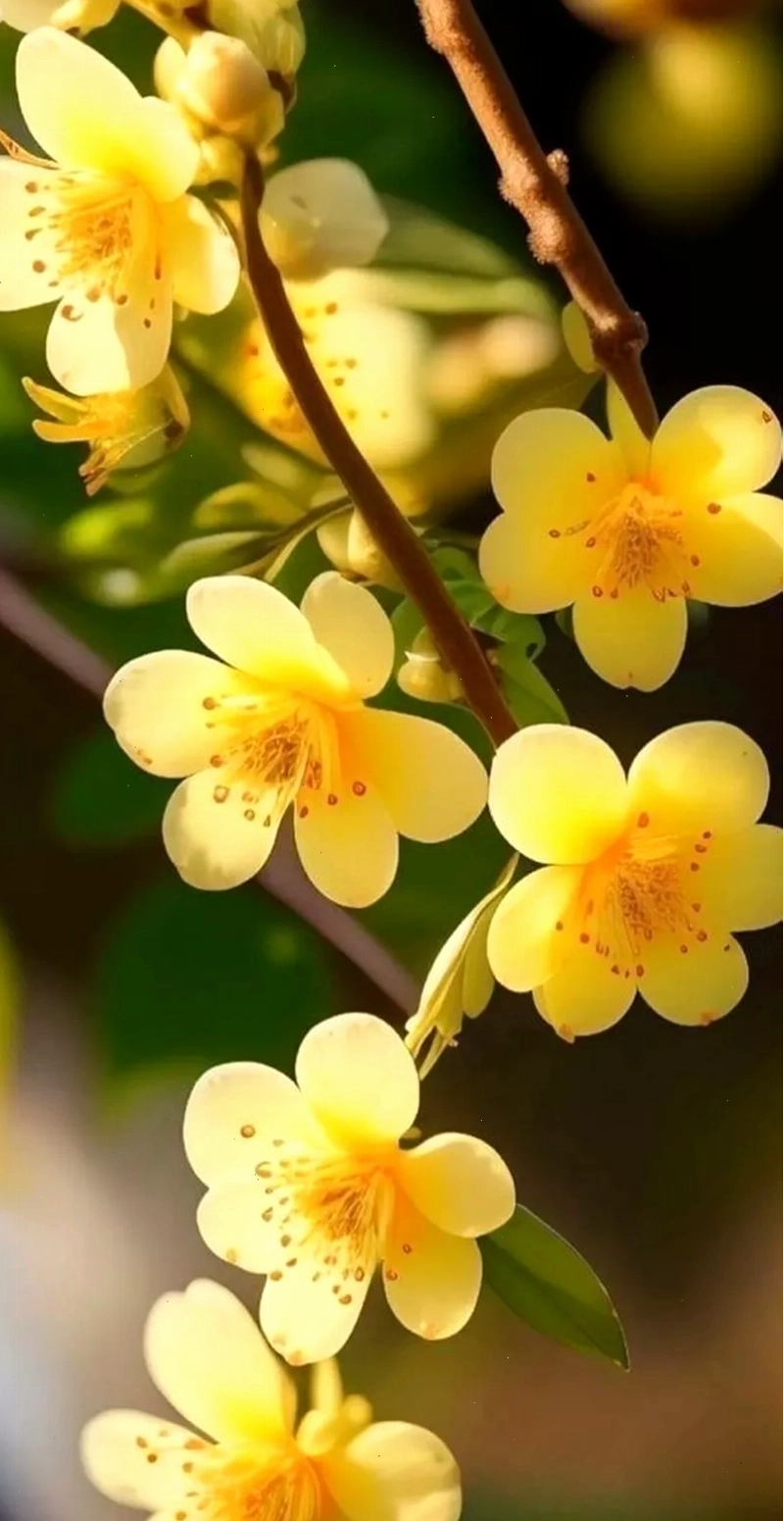Hình nền hoa mai vàng rực rỡ trên cành
