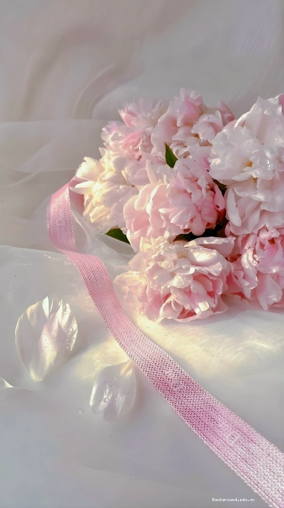 Hình nền hoa mẫu đơn màu hồng ngọt ngào với những cánh hoa mềm mại