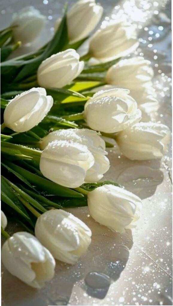 Hình nền hoa tulip phiên bản cute, đáng yêu