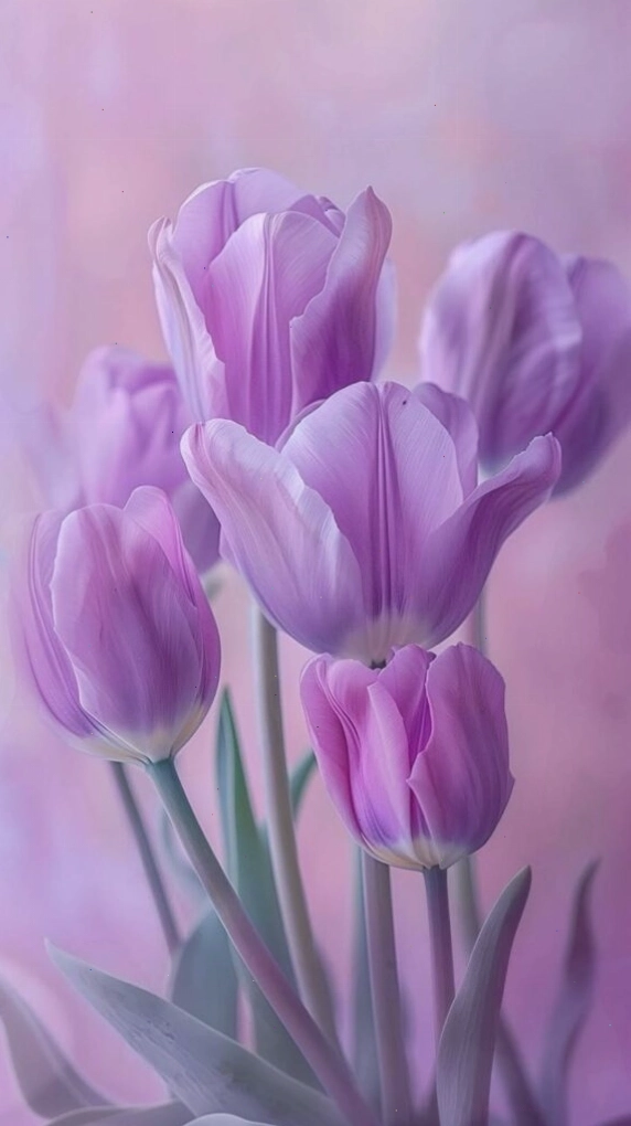 Hình nền hoa tulip tím mơ màng lãng mạn