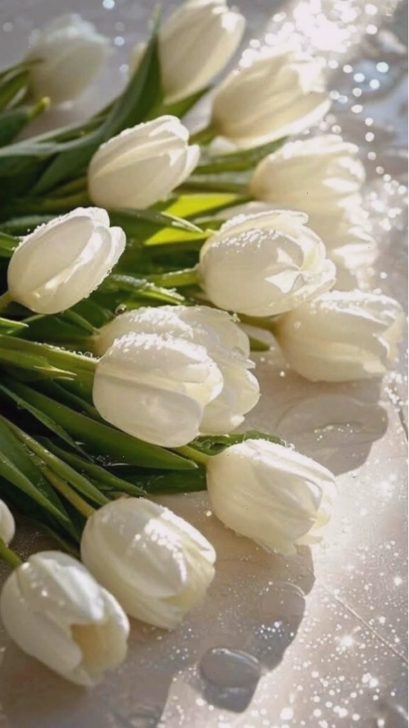 Hình nền hoa tulip với hiệu ứng bokeh lung linh
