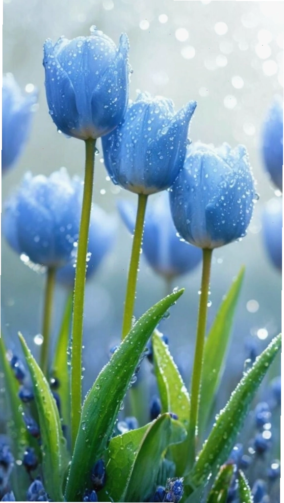 Hình nền hoa tulip với hiệu ứng macro ấn tượng