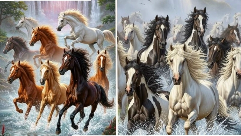 Hình nền mã đáo thành công cho máy tính, đàn ngựa phi nước đại trên núi