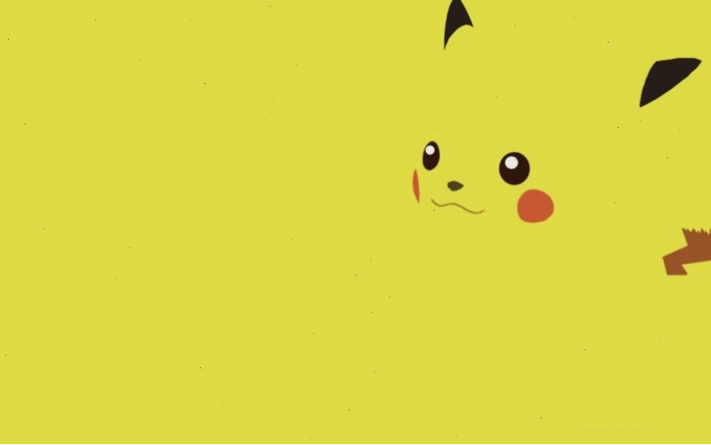 Hình nền màu vàng nhạt với nhân vật Pikachu cực kỳ dễ thương