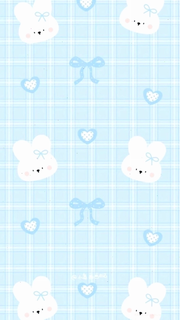 Hình nền màu xanh dương với chú mèo kawaii dễ thương
