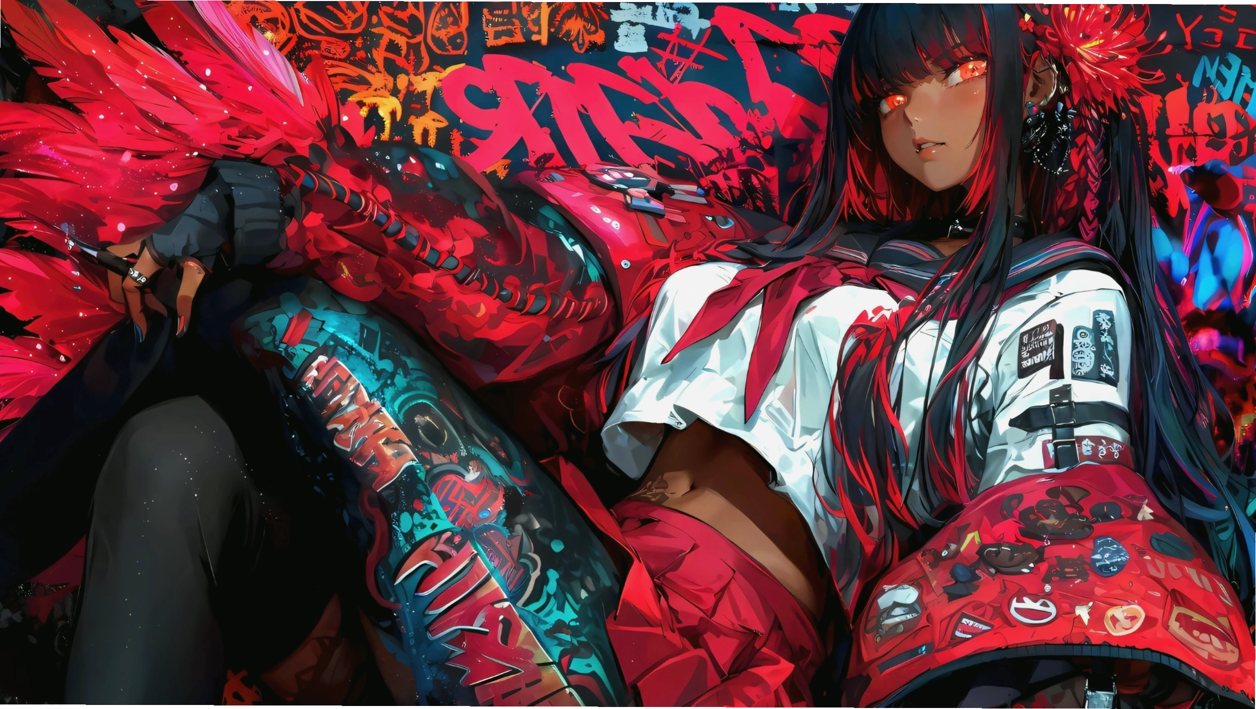 Hình nền máy tính 4K anime 3D với nhân vật nữ có đôi mắt to tròn