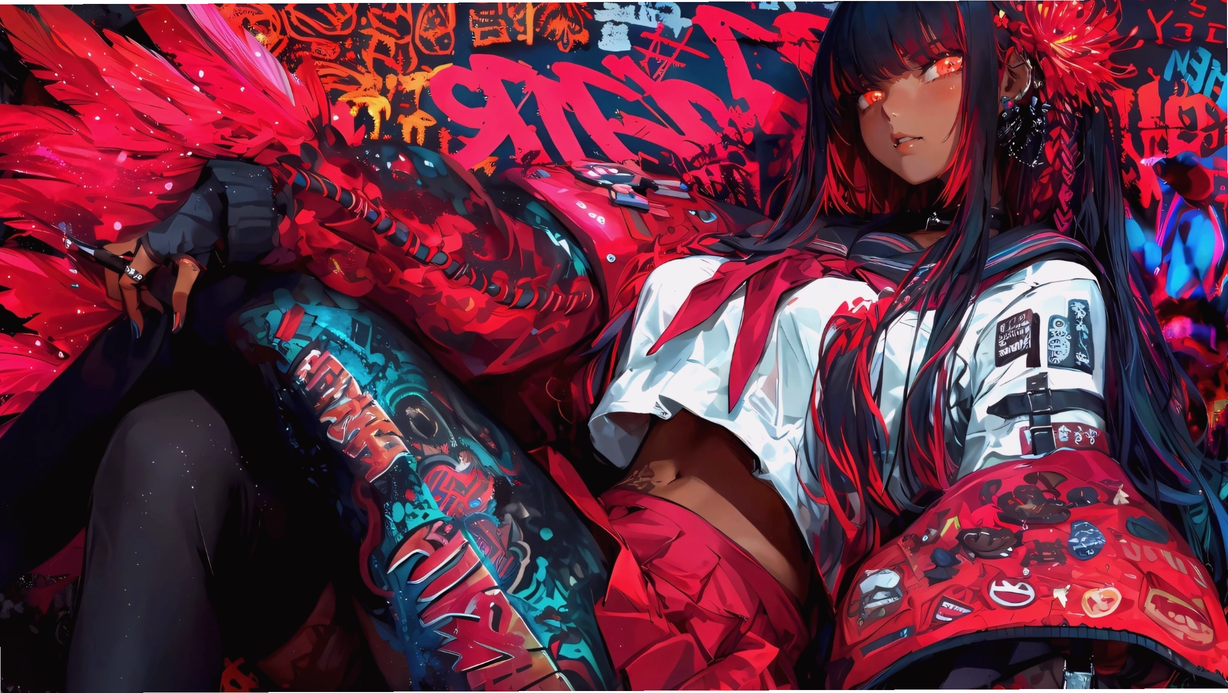 Hình nền máy tính 4K anime với nhân vật nữ diện váy xanh lá cây
