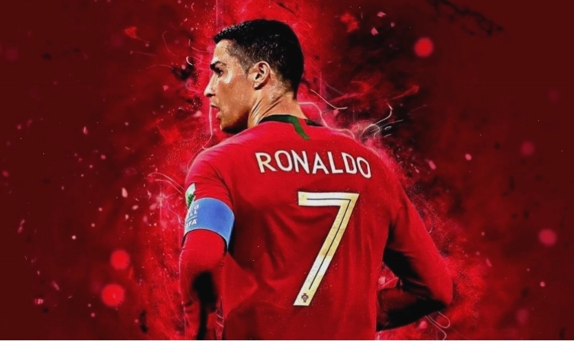 Hình nền máy tính CR7 trong trang phục thi đấu