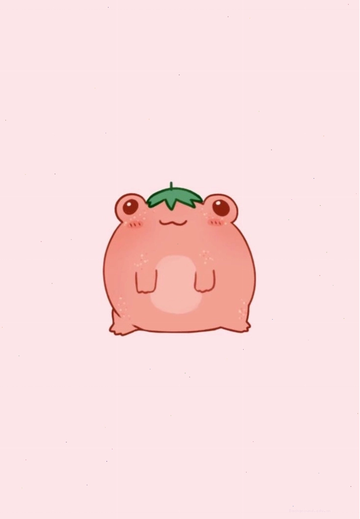 Hình nền máy tính ếch xanh dễ thương với phong cách Kawaii