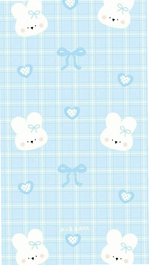 Hình nền máy tính màu xanh dương với gấu đeo nơ cute
