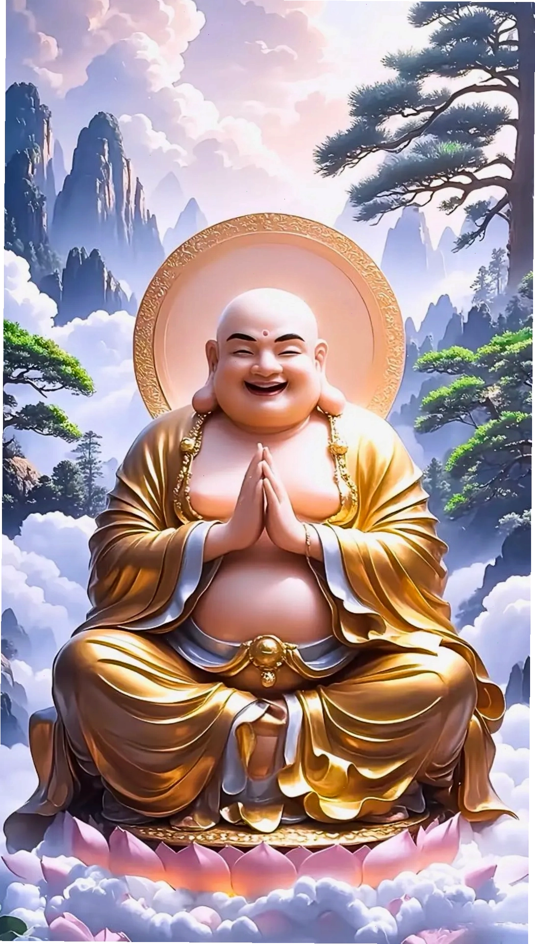 Hình nền Phật Di Lặc cầu bình an và hóa giải tai ương