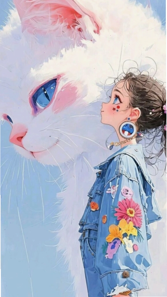 Hình nền phong cách chibi dễ thương, màu sắc tươi sáng