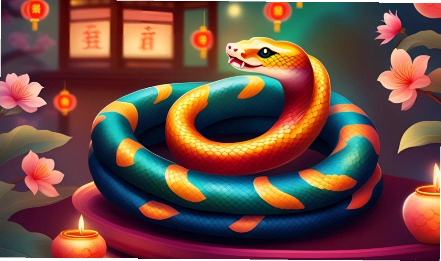 Hình nền rắn vàng ngày tết