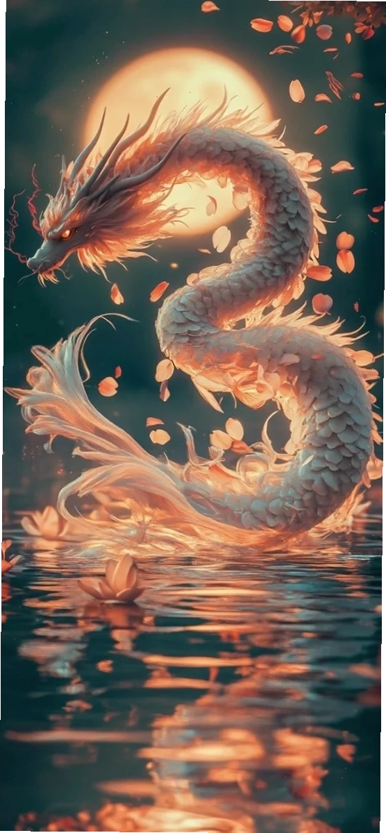 Hình nền rồng 3D với lửa bao quanh