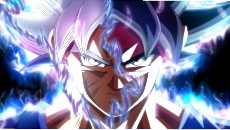 Hình nền Songoku 2K nền tối ánh xanh