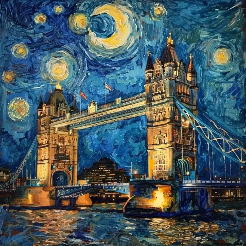 Hình nền Van Gogh Starry Night với bầu trời đêm đầy sao