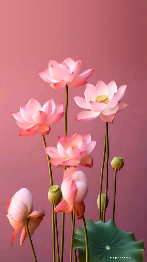 Hoa sen hồng thuần khiết trong buổi sớm mai