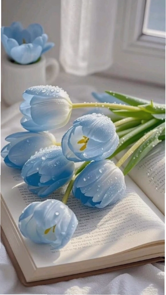 Hoa tulip tím trên nền bokeh lung linh