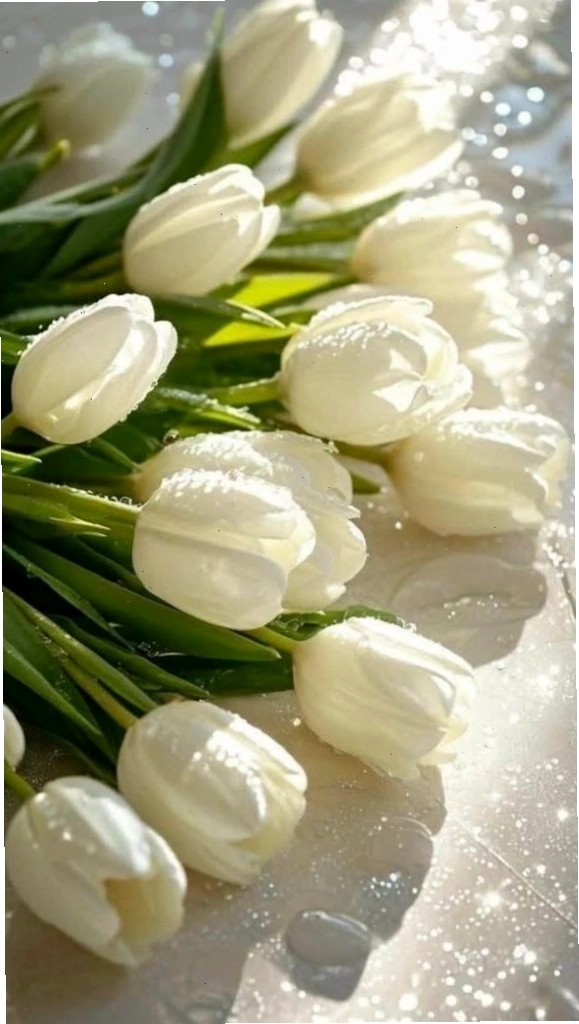 Hoa tulip xanh với ánh sáng tự nhiên