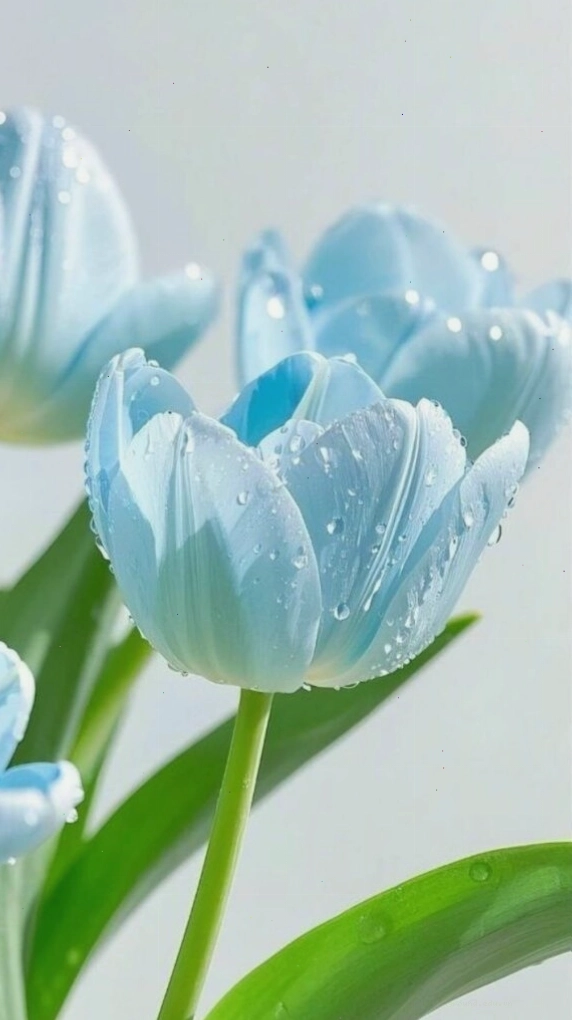 Hoa tulip xanh với ánh sáng xuyên qua cánh